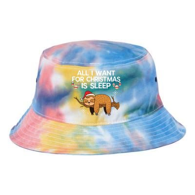 All I Want For Christmas Is Sleep Sloth Lazy Animal Costume Gift Tie Dye Newport Bucket Hat