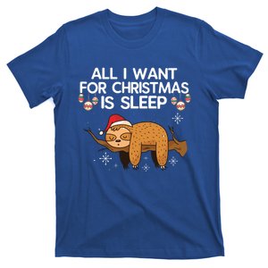 All I Want For Christmas Is Sleep Sloth Lazy Animal Costume Gift T-Shirt