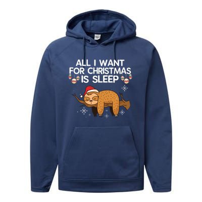 All I Want For Christmas Is Sleep Sloth Lazy Animal Costume Gift Performance Fleece Hoodie