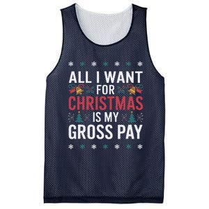 All I Want For Christmas Is My Gross Pay Funny Christmas Mesh Reversible Basketball Jersey Tank