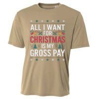 All I Want For Christmas Is My Gross Pay Funny Christmas Cooling Performance Crew T-Shirt