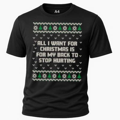 All I Want Is My Back To Stop Hurting Funny Christmas Sweatshirt Performance Shirt