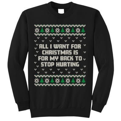All I Want Is My Back To Stop Hurting Funny Christmas Sweatshirt Sweatshirt