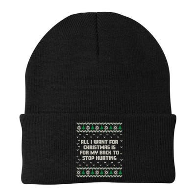 All I Want Is My Back To Stop Hurting Funny Christmas Sweatshirt Beanie