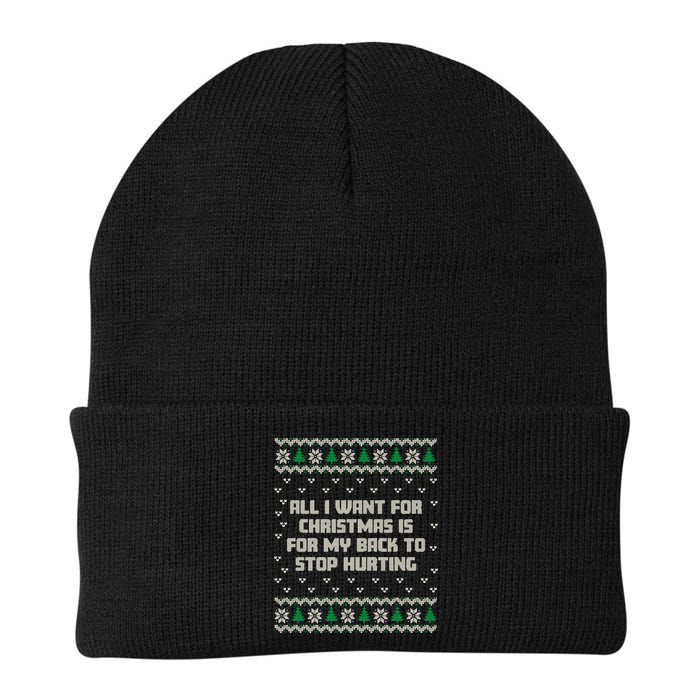All I Want Is My Back To Stop Hurting Funny Christmas Sweatshirt Beanie