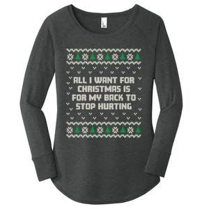 All I Want Is My Back To Stop Hurting Funny Christmas Sweatshirt Women's Perfect Tri Tunic Long Sleeve Shirt