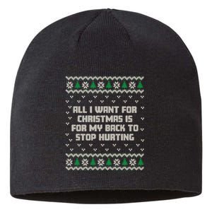 All I Want Is My Back To Stop Hurting Funny Christmas Sweatshirt Sustainable Beanie