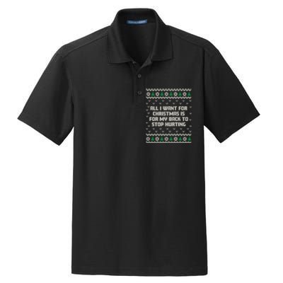 All I Want Is My Back To Stop Hurting Funny Christmas Sweatshirt Dry Zone Grid Polo