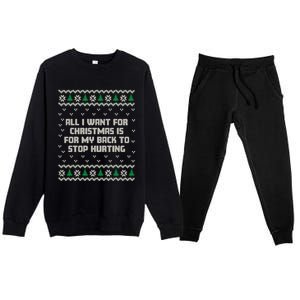 All I Want Is My Back To Stop Hurting Funny Christmas Sweatshirt Premium Crewneck Sweatsuit Set