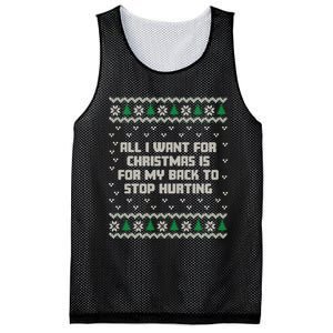 All I Want Is My Back To Stop Hurting Funny Christmas Sweatshirt Mesh Reversible Basketball Jersey Tank