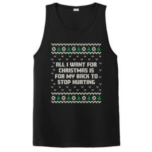 All I Want Is My Back To Stop Hurting Funny Christmas Sweatshirt PosiCharge Competitor Tank