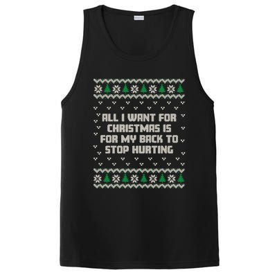 All I Want Is My Back To Stop Hurting Funny Christmas Sweatshirt PosiCharge Competitor Tank