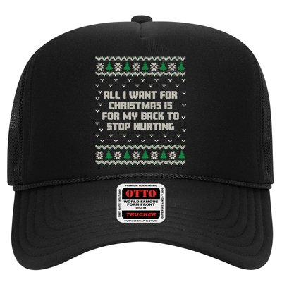 All I Want Is My Back To Stop Hurting Funny Christmas Sweatshirt Trucker Hat