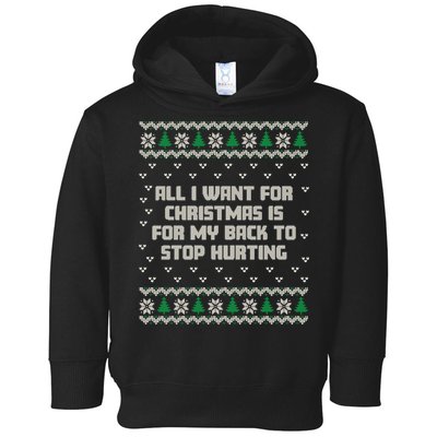 All I Want Is My Back To Stop Hurting Funny Christmas Sweatshirt Toddler Hoodie