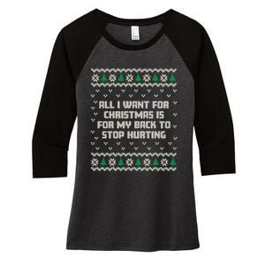 All I Want Is My Back To Stop Hurting Funny Christmas Sweatshirt Women's Tri-Blend 3/4-Sleeve Raglan Shirt