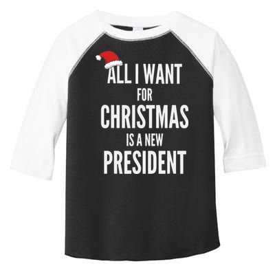 All I Want For Christmas Is A New President Santa Hat Toddler Fine Jersey T-Shirt