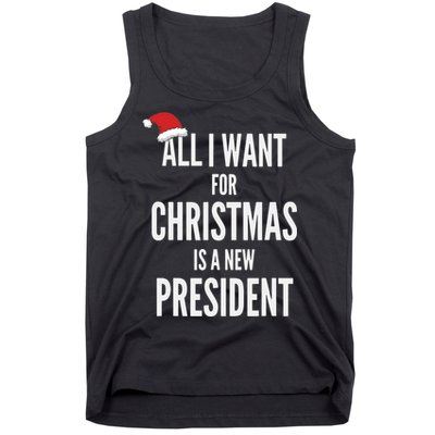 All I Want For Christmas Is A New President Santa Hat Tank Top