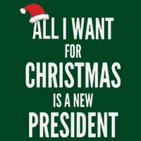 All I Want For Christmas Is A New President Santa Hat Cooling Performance Crew T-Shirt