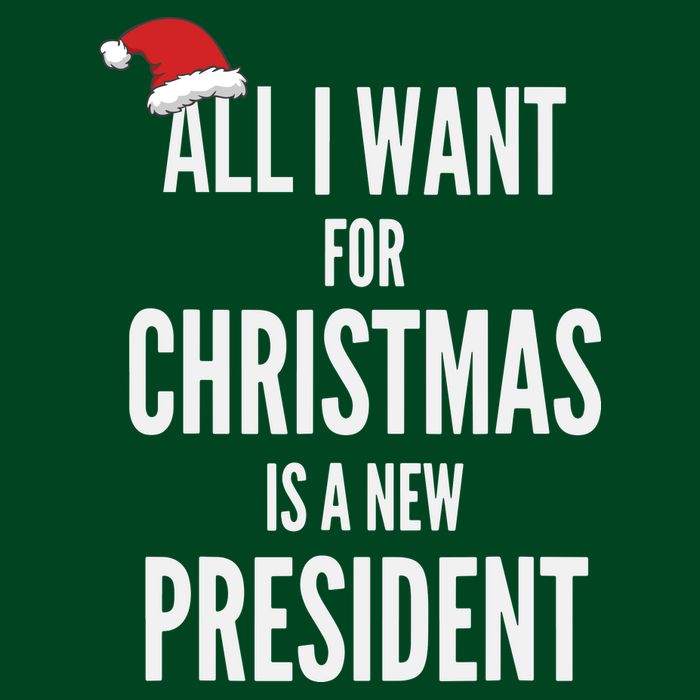 All I Want For Christmas Is A New President Santa Hat Cooling Performance Crew T-Shirt