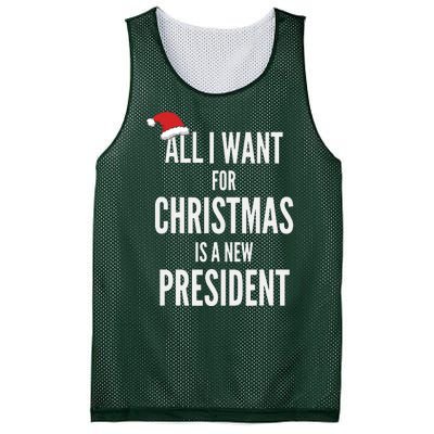 All I Want For Christmas Is A New President Santa Hat Mesh Reversible Basketball Jersey Tank