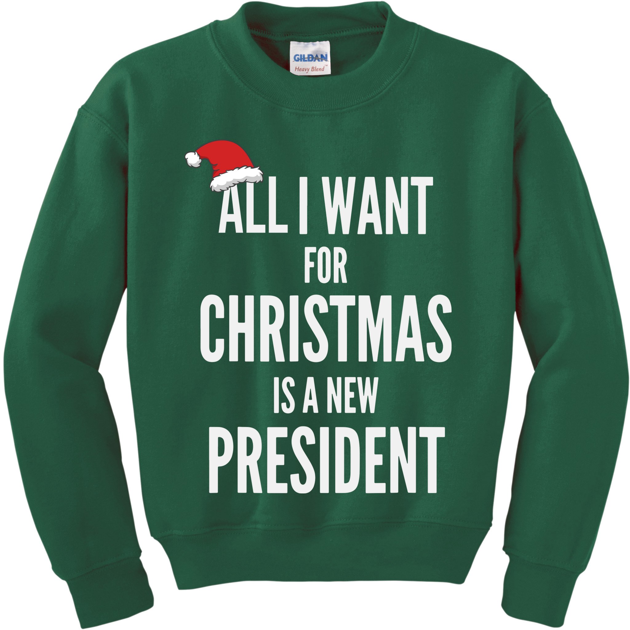 All I Want For Christmas Is A New President Santa Hat Kids Sweatshirt