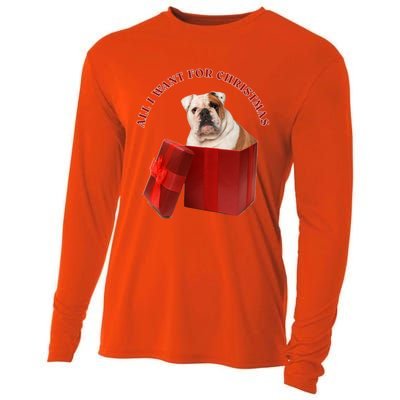 All I Want For Christmas English Bulldog Cool Gift Cooling Performance Long Sleeve Crew