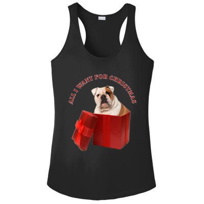 All I Want For Christmas English Bulldog Cool Gift Ladies PosiCharge Competitor Racerback Tank