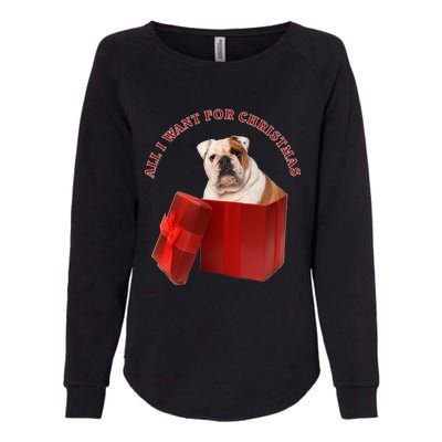 All I Want For Christmas English Bulldog Cool Gift Womens California Wash Sweatshirt