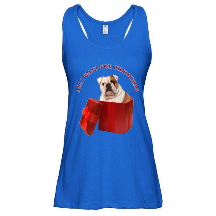 All I Want For Christmas English Bulldog Cool Gift Ladies Essential Flowy Tank