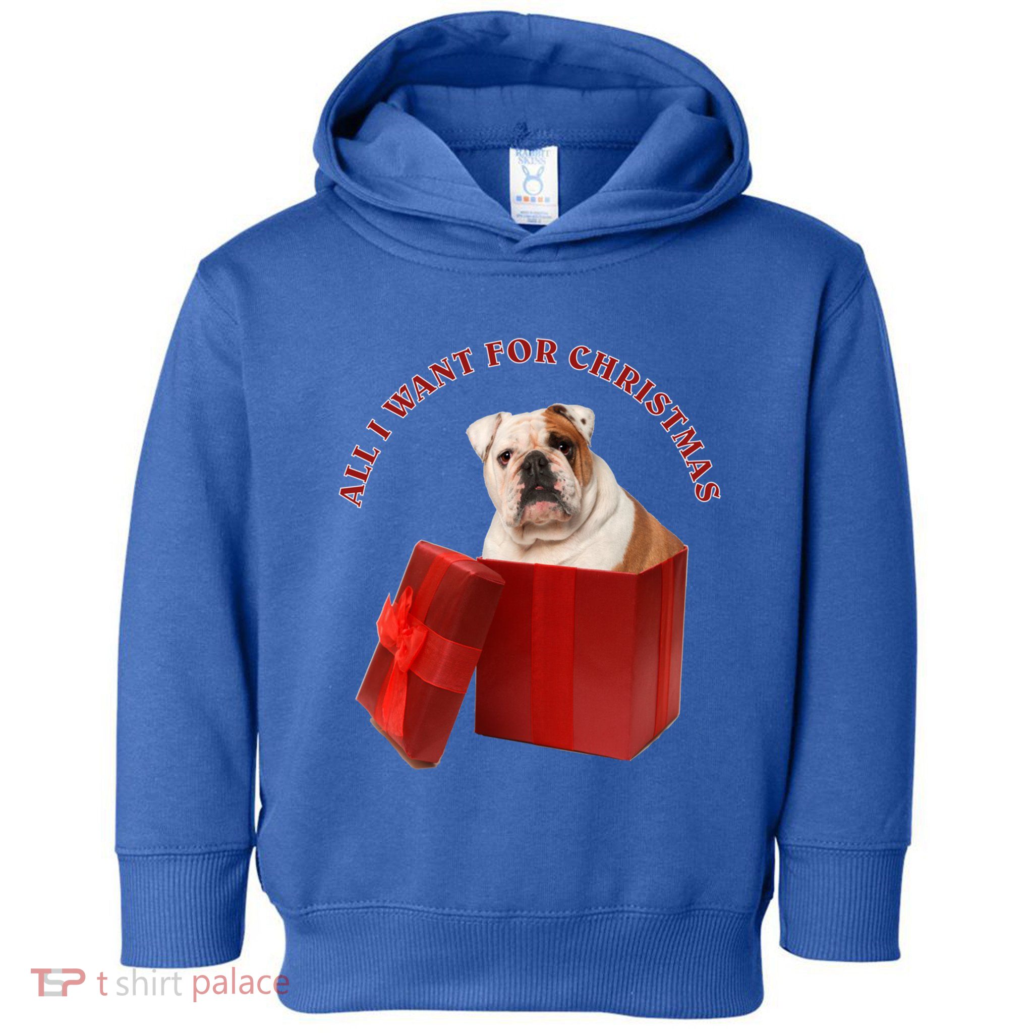 All I Want For Christmas English Bulldog Cool Gift Toddler Hoodie
