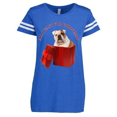 All I Want For Christmas English Bulldog Cool Gift Enza Ladies Jersey Football T-Shirt