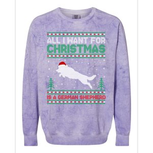 All I Want For Xmas Is A Ger Shepherd Dog Ugly Christmas Gift Colorblast Crewneck Sweatshirt