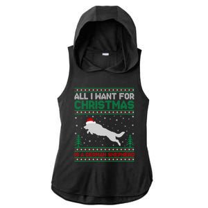 All I Want For Xmas Is A Ger Shepherd Dog Ugly Christmas Gift Ladies PosiCharge Tri-Blend Wicking Draft Hoodie Tank