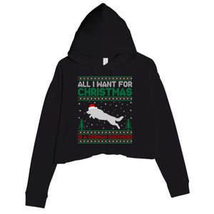 All I Want For Xmas Is A Ger Shepherd Dog Ugly Christmas Gift Crop Fleece Hoodie