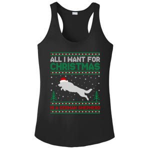 All I Want For Xmas Is A Ger Shepherd Dog Ugly Christmas Gift Ladies PosiCharge Competitor Racerback Tank