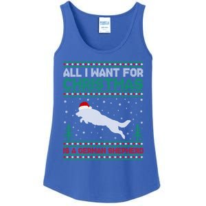 All I Want For Xmas Is A Ger Shepherd Dog Ugly Christmas Gift Ladies Essential Tank