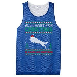 All I Want For Xmas Is A Ger Shepherd Dog Ugly Christmas Gift Mesh Reversible Basketball Jersey Tank