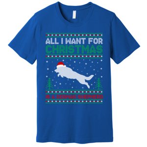 All I Want For Xmas Is A Ger Shepherd Dog Ugly Christmas Gift Premium T-Shirt