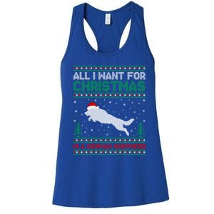 All I Want For Xmas Is A Ger Shepherd Dog Ugly Christmas Gift Women's Racerback Tank