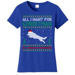 All I Want For Xmas Is A Ger Shepherd Dog Ugly Christmas Gift Women's T-Shirt