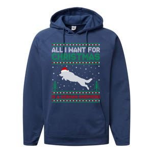 All I Want For Xmas Is A Ger Shepherd Dog Ugly Christmas Gift Performance Fleece Hoodie