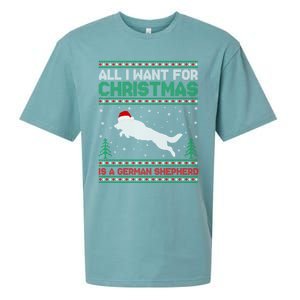 All I Want For Xmas Is A Ger Shepherd Dog Ugly Christmas Gift Sueded Cloud Jersey T-Shirt