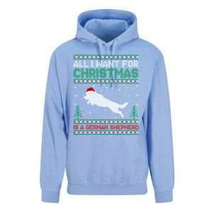 All I Want For Xmas Is A Ger Shepherd Dog Ugly Christmas Gift Unisex Surf Hoodie