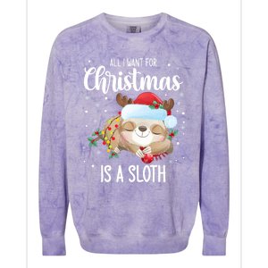 All I Want For Christmas Is A Sloth Cute Sleeping Sloth Gift Colorblast Crewneck Sweatshirt