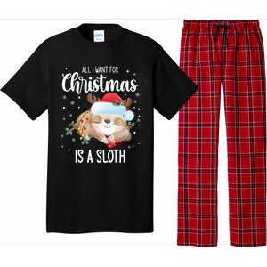 All I Want For Christmas Is A Sloth Cute Sleeping Sloth Gift Pajama Set