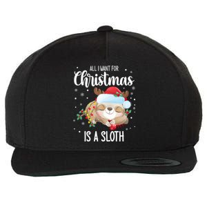 All I Want For Christmas Is A Sloth Cute Sleeping Sloth Gift Wool Snapback Cap