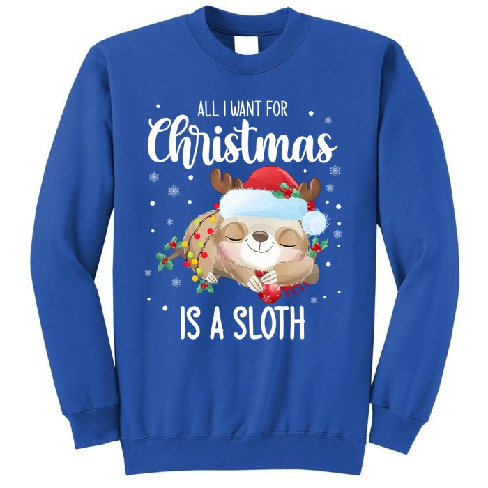 All I Want For Christmas Is A Sloth Cute Sleeping Sloth Gift Sweatshirt