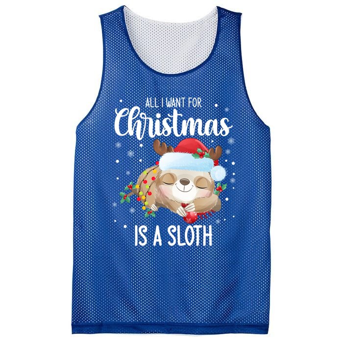 All I Want For Christmas Is A Sloth Cute Sleeping Sloth Gift Mesh Reversible Basketball Jersey Tank