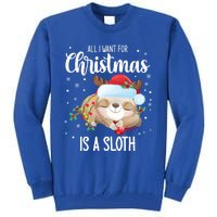 All I Want For Christmas Is A Sloth Cute Sleeping Sloth Gift Tall Sweatshirt