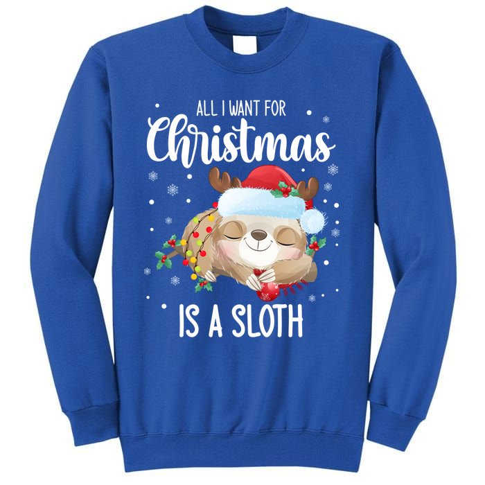 All I Want For Christmas Is A Sloth Cute Sleeping Sloth Gift Tall Sweatshirt